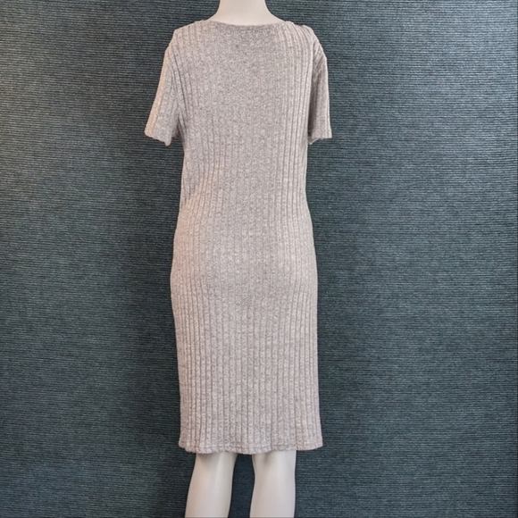 Shein Ribbed Knit Hollowed Side Twist Front Sweater Dress, Short Sleeve - Picture 5 of 8